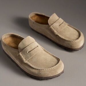 Birkenstock Naples  Taupe Suede Slip-Ons - Size 38